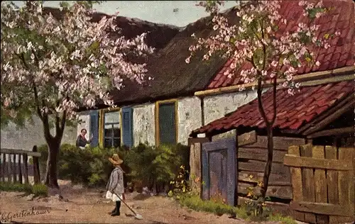 Künstler Ak Gerstenhauer, Johann Georg, niederländisches Motiv, Baumblüte