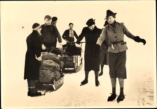 Ak Gouwzee 1940, Niederländisches Königshaus, Juliana der Niederlande, Eislauf