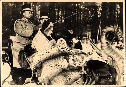 Ak s Gravenhage Den Haag, Juliana der Niederlande, Prinzessin Beatrix, Pferdeschlitten, 1940