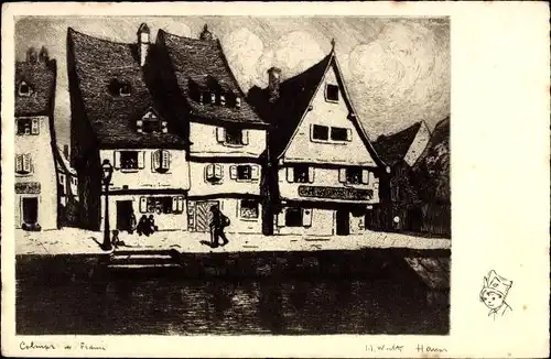 Künstler Ak Hansi, J. J. Waltz, Colmar Kolmar Elsass Haut Rhin, vue partielle