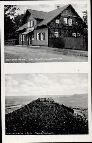 Ak Wandersleben Drei Gleichen Thüringen, Burg Gleichen, Gasthof Hildebrandt