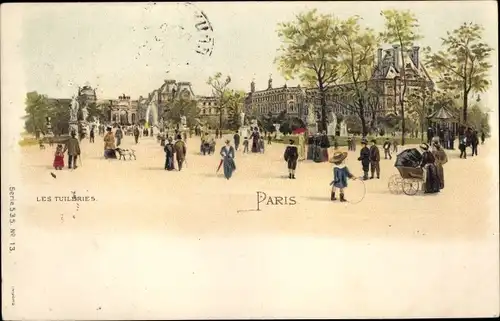 Litho Paris I Louvre, Les Tuileries
