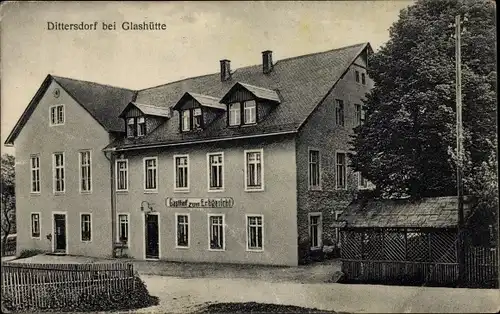 Ak Dittersdorf Glashütte im Osterzgebirge, Gasthof zum Erbgericht
