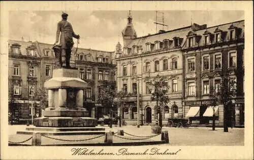 Ak Wilhelmshaven an der Nordsee, Bismarck Denkmal