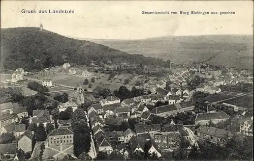 Ak Landstuhl in der Pfalz, Gesamtansicht von Burg Sickingen aus