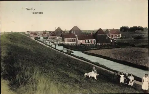 Ak Andijk Medemblik Nordholland Niederlande, Tenthoek, Ziege