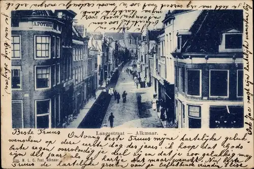 Ak Alkmaar Nordholland Niederlande, Langestraat