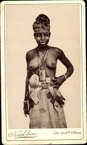 CdV Cote occidentale d'Afrique, Senegal, afrikanische Frau, barbusig