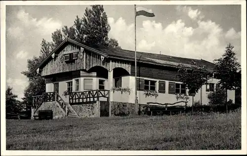 Ak Schnee Rüdinghausen Witten an der Ruhr, Haus Almfrieden, Bayernverein Einigkeit eV