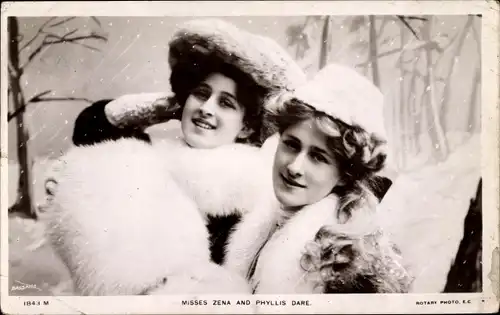 Ak Sängerinnen und Schauspielerinnen Misses Zena and Phyllis Dare