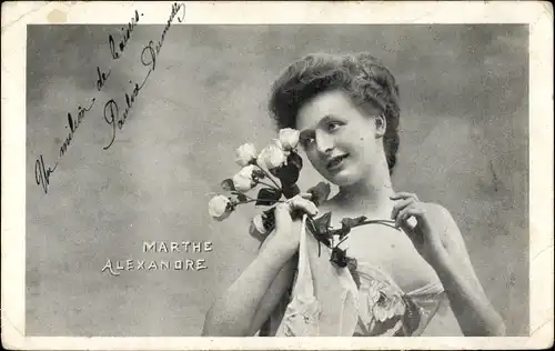 Ak Sängerin Marthe Alexandre, Portrait