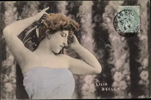 Ak Schauspielerin Lilia Declos, Portrait, schulterfrei