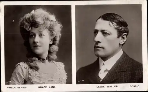 Ak Schauspieler Lewis Waller und Grace Lane, Portraits