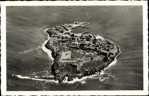 Ak Gorée Dakar Senegal, Luftbild der Insel