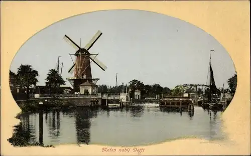 Ak Delft Südholland Niederlande, Molen, Windmühle