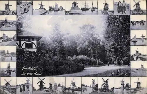 Ak Alkmaar Nordholland Niederlande, In den Hout, Molen, Windmühlen