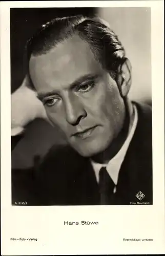 Ak Schauspieler Hans Stüwe, Portrait