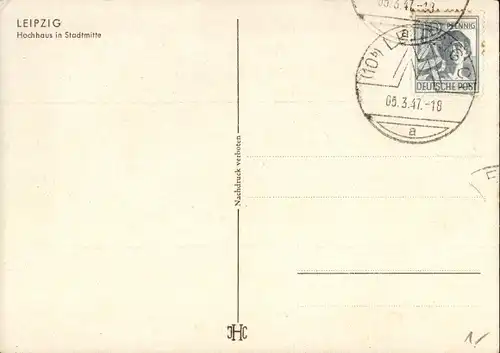 Ak Leipzig in Sachsen, Hochhaus in Stadtmitte