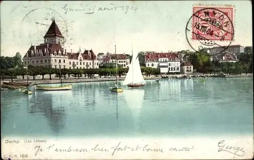 Ak Ouchy Lausanne Kanton Waadt, Lac Léman, Teilansicht vom Ort