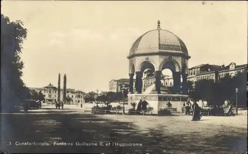 Ak Konstantinopel Istanbul Türkei, Fontaine Guillaume II et l'Hippodrome