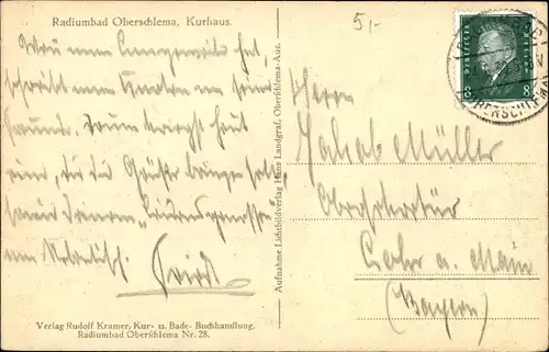 Ak Oberschlema Bad Schlema im Erzgebirge, Radiumbad, Kurhaus