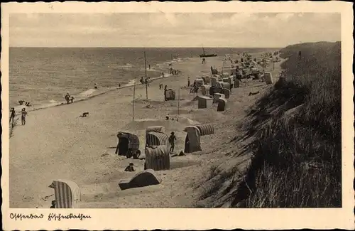 Ak Pogorzelica Fischerkaten Rewal Rewahl Pommern, Strandpartie