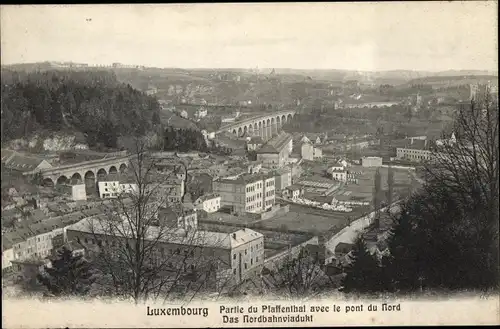 Ak Pfaffenthal Luxemburg, le pont du Nord, Nordbahnviadukt