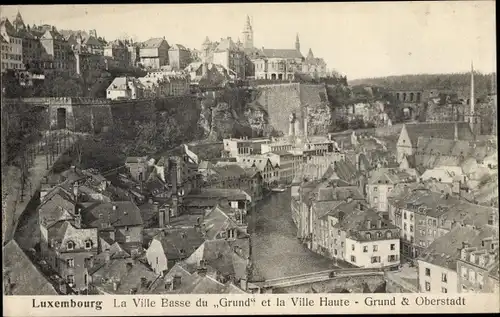 Ak Luxemburg Luxembourg, La Ville Basse du Grund et la Ville Haute