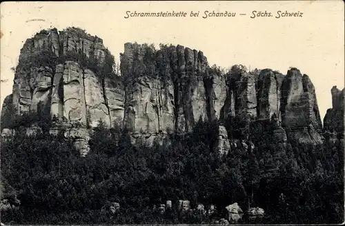 Ak Ostrau Bad Schandau in Sachsen, Schrammsteinkette