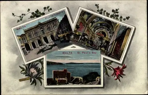 Ak Malta, St. Paul's Bay, public library, interior of St. Adolphs church