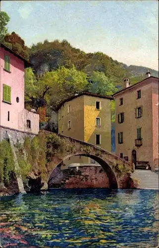 Ak Nesso Lombardia, Brücke, Lago di Como