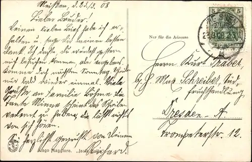 Ak Isola Bella Lago Maggiore Piemonte, Panorama mit Schneebergen