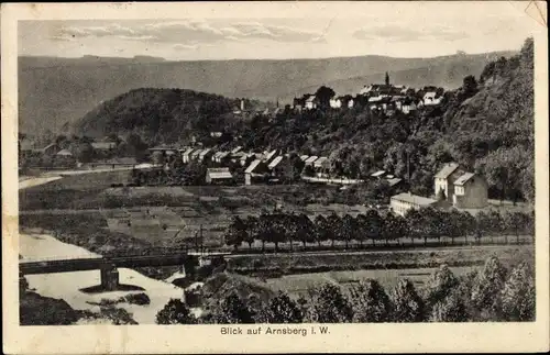 Ak Arnsberg im Sauerland Westfalen, Blick auf Ort, Brücke