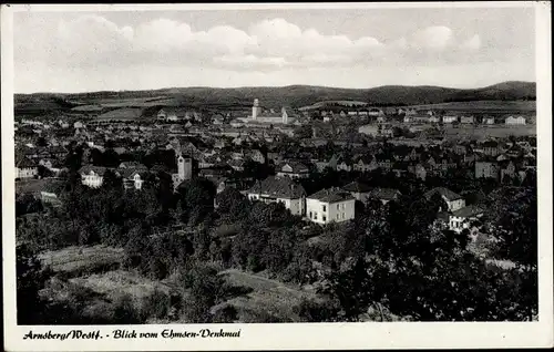 Ak Arnsberg im Sauerland Westfalen, Blick vom Ehmsen-Denkmal, Ortspanorama