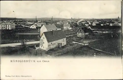 Ak Königsbrück in der Oberlausitz, Blick auf den Ort von Osten