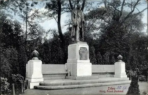 Ak Zittau in Sachsen, König Albert Denkmal