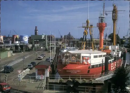 Ak Nordseebad Cuxhaven, Feuerschiff Elbe 1 am Liegeplatz