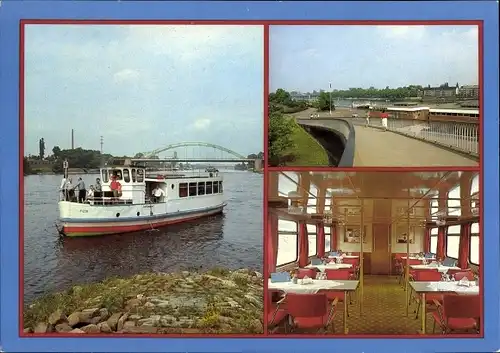 Ak Magdeburg an der Elbe, VEB Magdeburger Verkehrsbetriebe, Weiße Flotte, MS Stadt Schönebeck