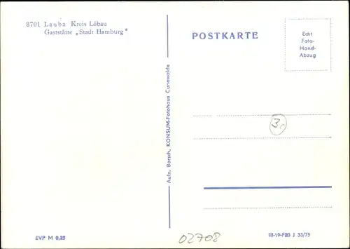 Ak Lauba Lawalde in der Lausitz, Gaststätte Stadt Hamburg, Trabant