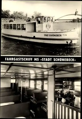 Ak Fahrgastschiff MS Stadt Schönebeck, MVB. Abt. Weiße Flotte und Fähren Magdeburg