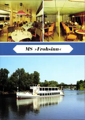 Ak Magdeburg an der Elbe, Magdeburger Verkehrsbetriebe AG, Weiße Flotte, MS Frohsinn