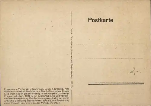 Lied Ak Oelsnitz Erzgebirge, Stadt d'r Kuhl' von Willy Kaufmann