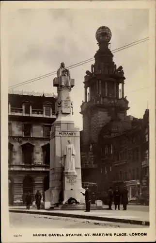 Ak London City England, Nurse Cavell Statue, St. Martin's Place