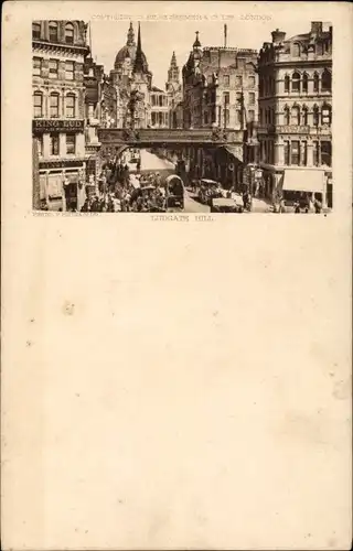 Ak London City, St Paul's Cathedral and Ludgate Hill