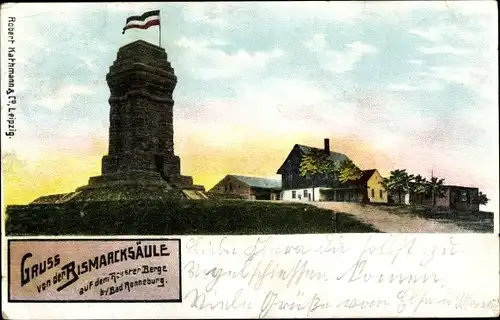 Ak Ronneburg, Bismarcksäule auf dem Reuster Berge