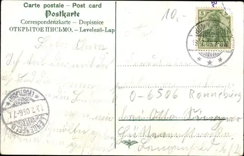 Ak Ronneburg, Bismarcksäule auf dem Reuster Berge