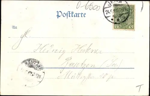 Golden Windows Ak Jena in Thüringen, Marktplatz mit Bismarckbrunnen