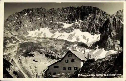 Ak Ehrwald in Tirol, Coburger Hütte mit Griasspitzen