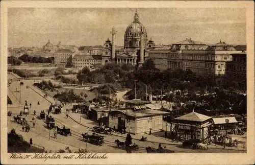 Ak Wien 4 Wieden, Karlsplatz mit Karlskirche