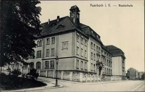 Ak Auerbach im Vogtland, Realschule